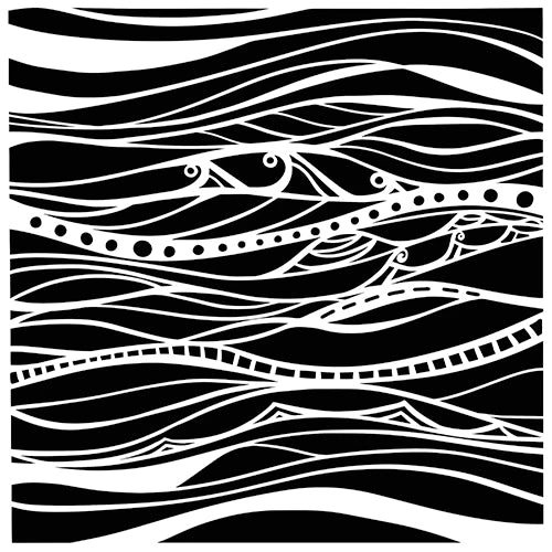 Crafters Workshop Stencil - 6" x 6" - Calm Waves