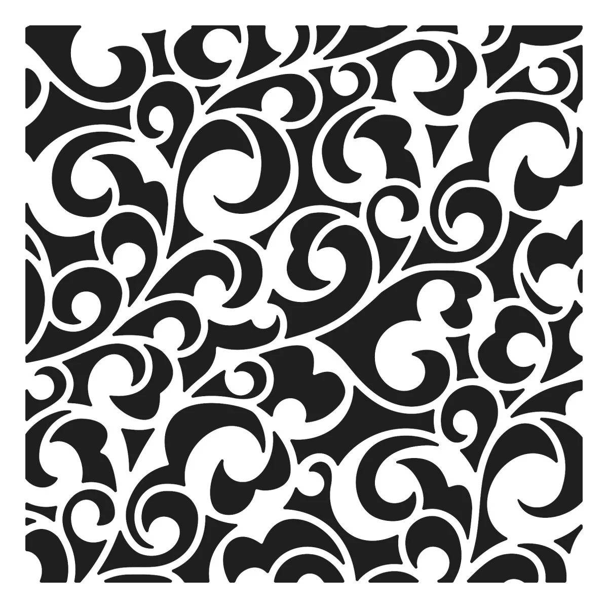 Crafters Workshop Stencil - 6" x 6" - Elegant Swirls