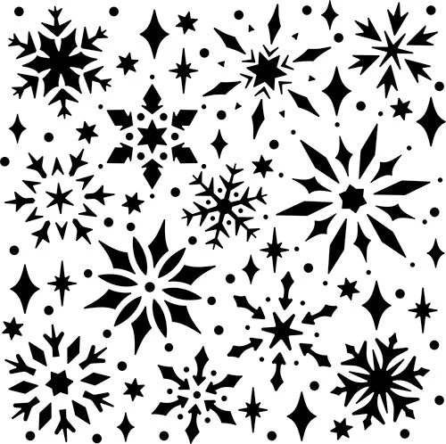 Crafters Workshop Stencil - 6" x 6" - Snowflake Sparkles