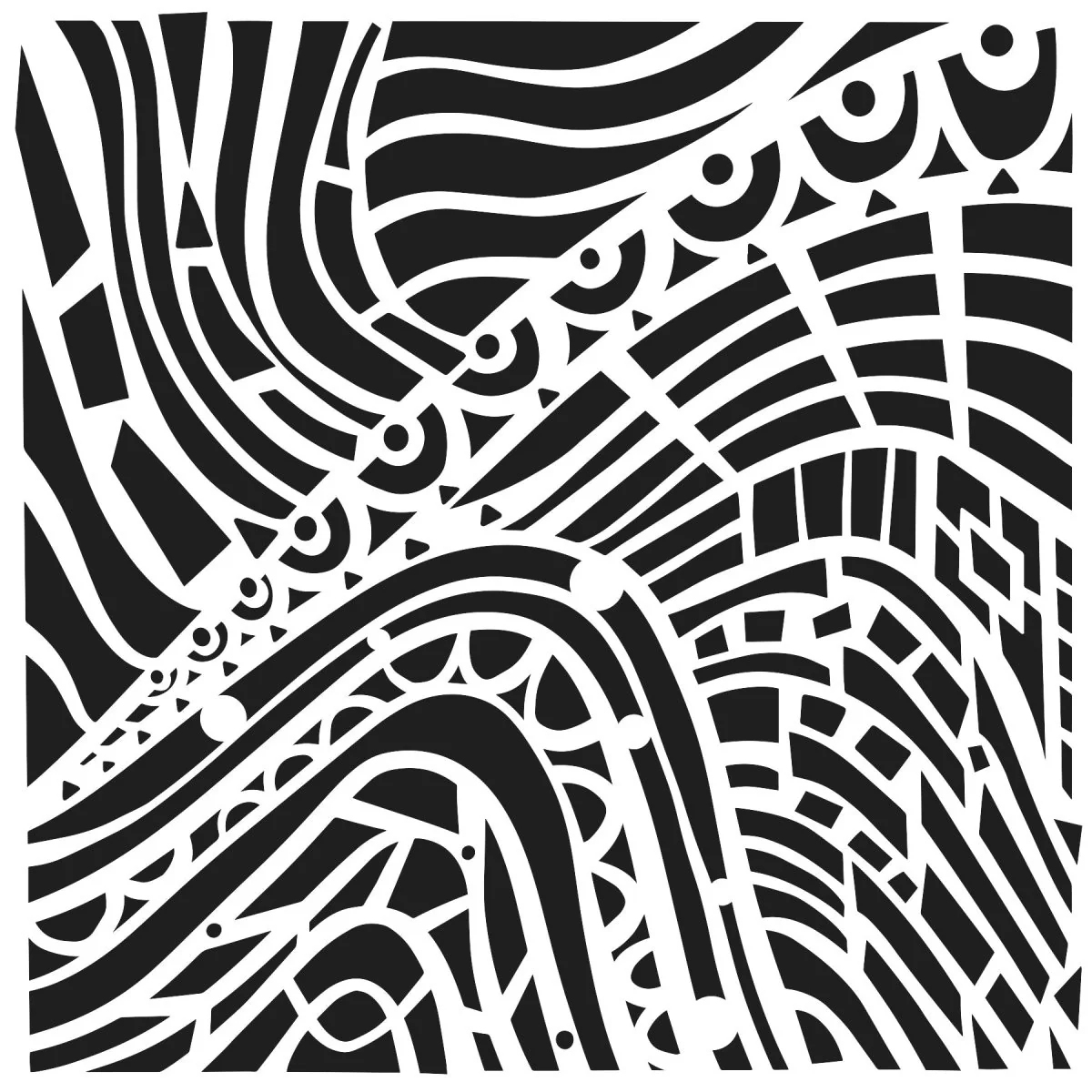 Crafters Workshop Stencil 6X6 - Abstract Landscape