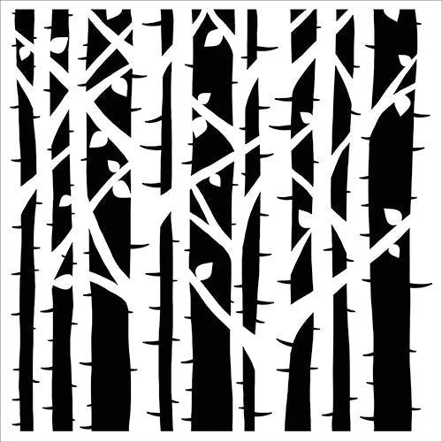 Crafters Workshop Stencil 6X6 - Birch Trees