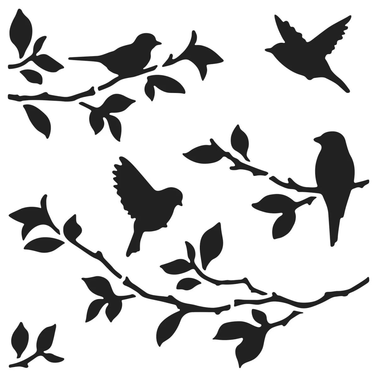 Crafters Workshop Stencil 6X6 - Birds on Branches