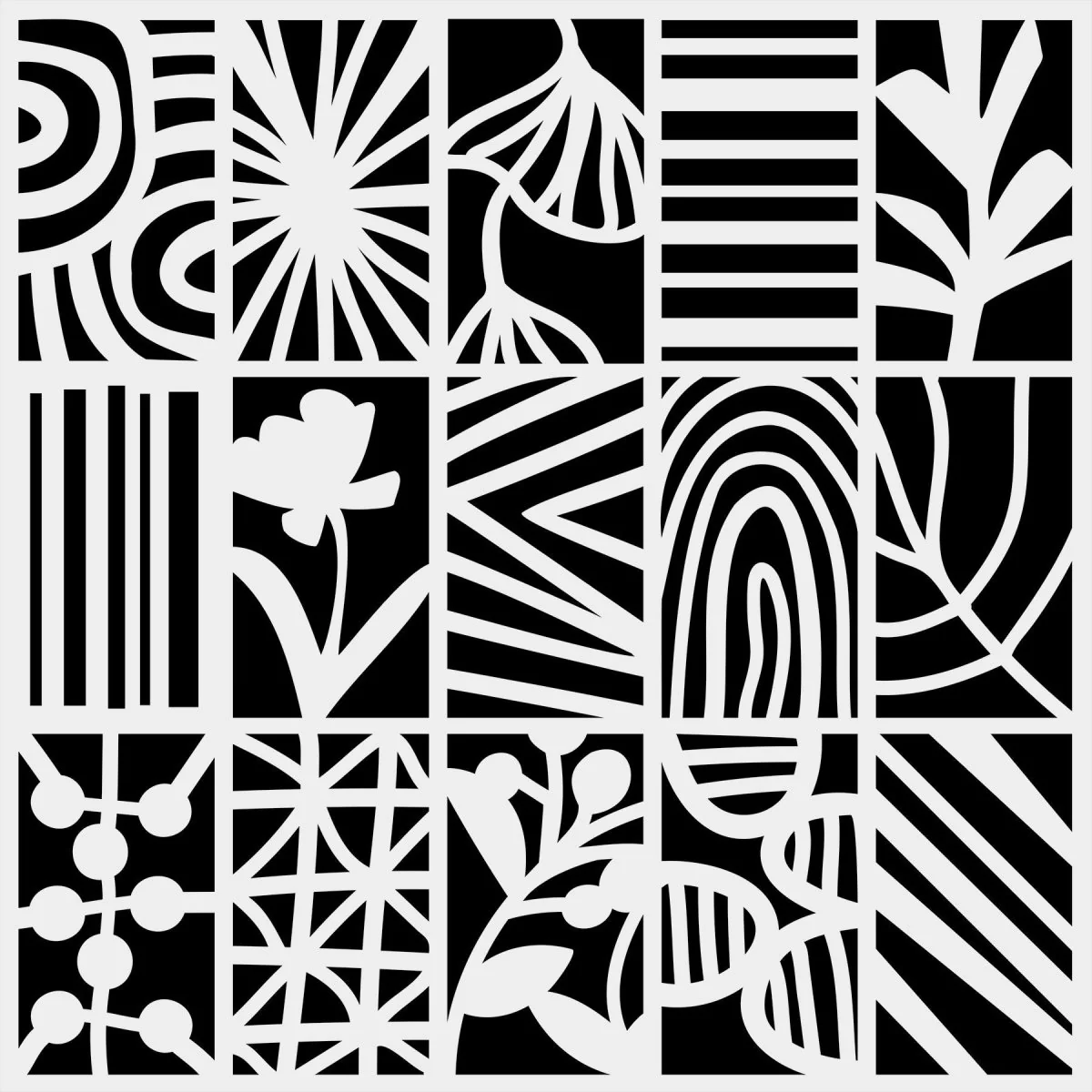 Crafters Workshop Stencil 6X6 - Botanical Rectangles