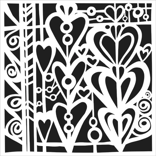 Crafters Workshop Stencil 6X6 - Connected Hearts