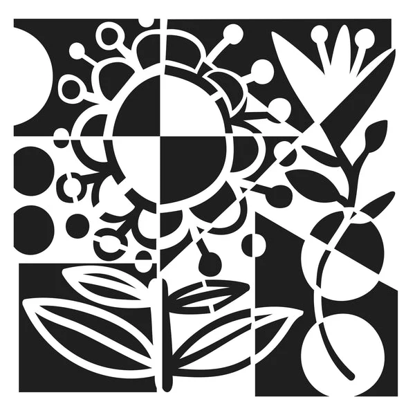 Crafters Workshop Stencil 6X6 - Fractured Flower