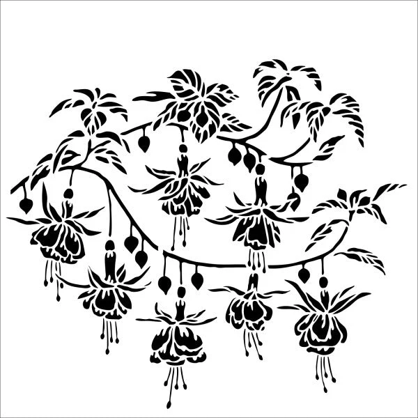 Crafters Workshop Stencil 6X6 - Fuchsias