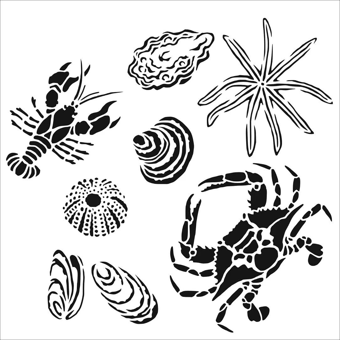 Crafters Workshop Stencil 6X6 - Gulf Coast Creatures