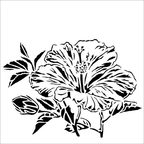 Crafters Workshop Stencil 6X6 - Hibiscus