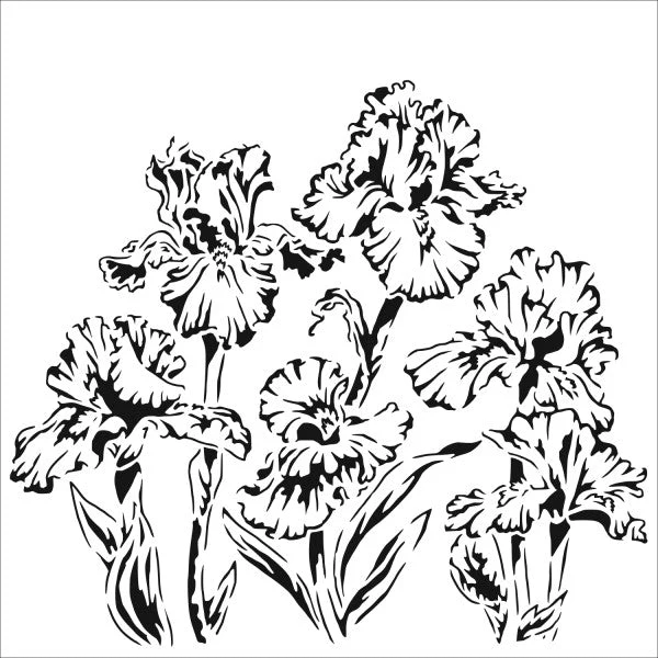 Crafters Workshop Stencil 6X6 - Irises