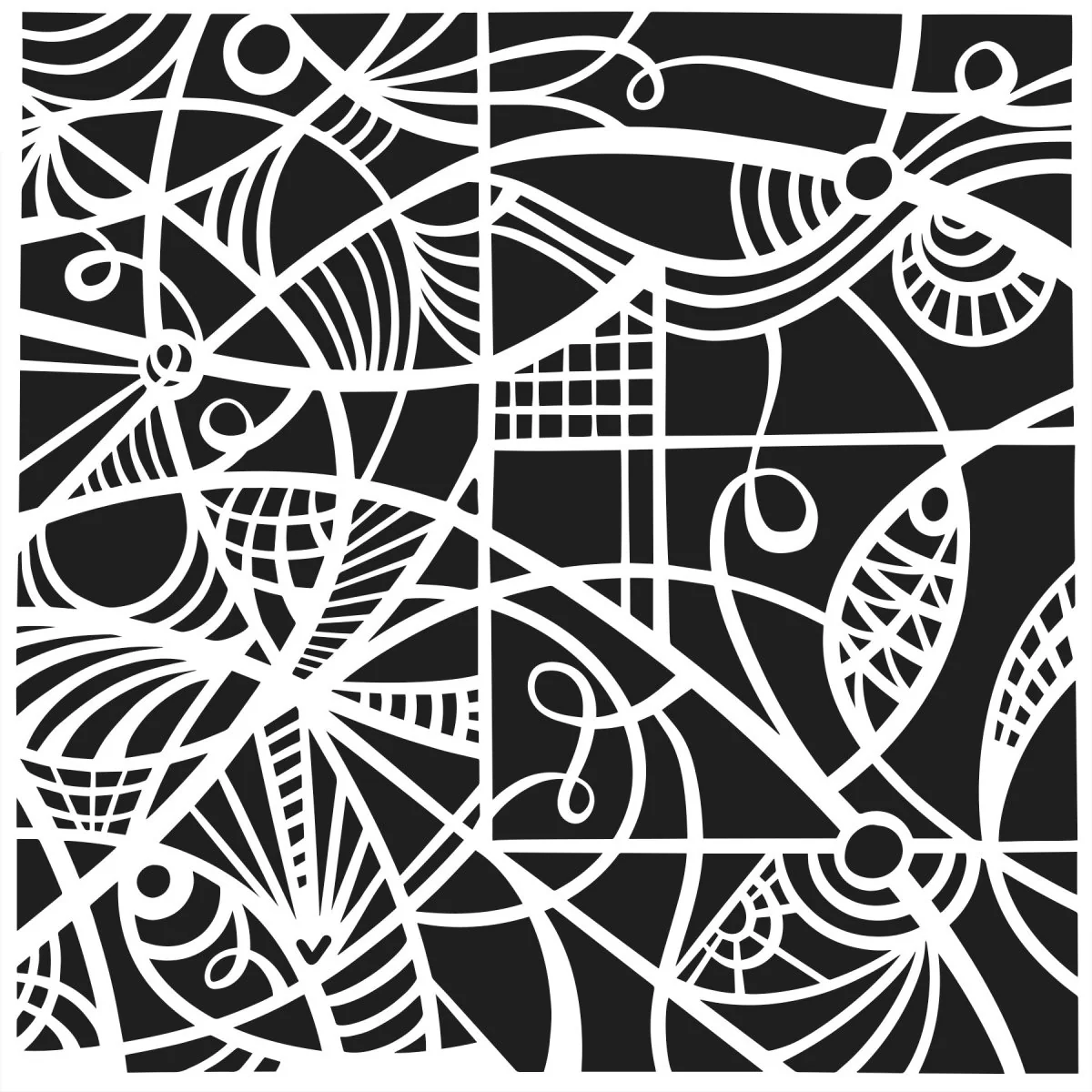Crafters Workshop Stencil 6X6 - Patterned Glass