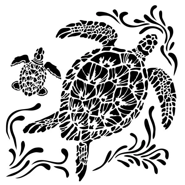 Crafters Workshop Stencil 6X6 - Sea Turtle