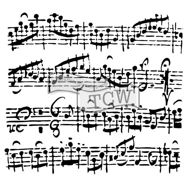 Crafters Workshop Stencil 6X6 - Sheet Music