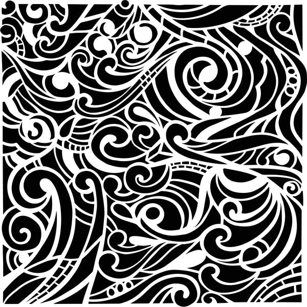 Crafters Workshop Stencil 6X6 - Swooshes