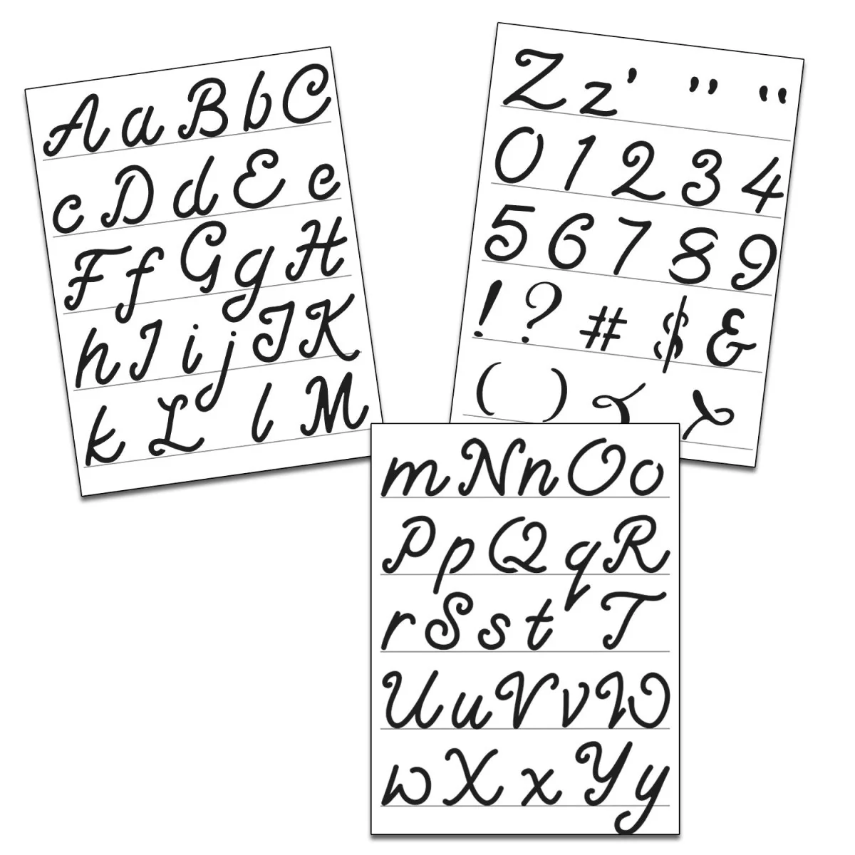 Crafters Workshop Stencil - Script Alphabet 8.5X11" - 3-pack