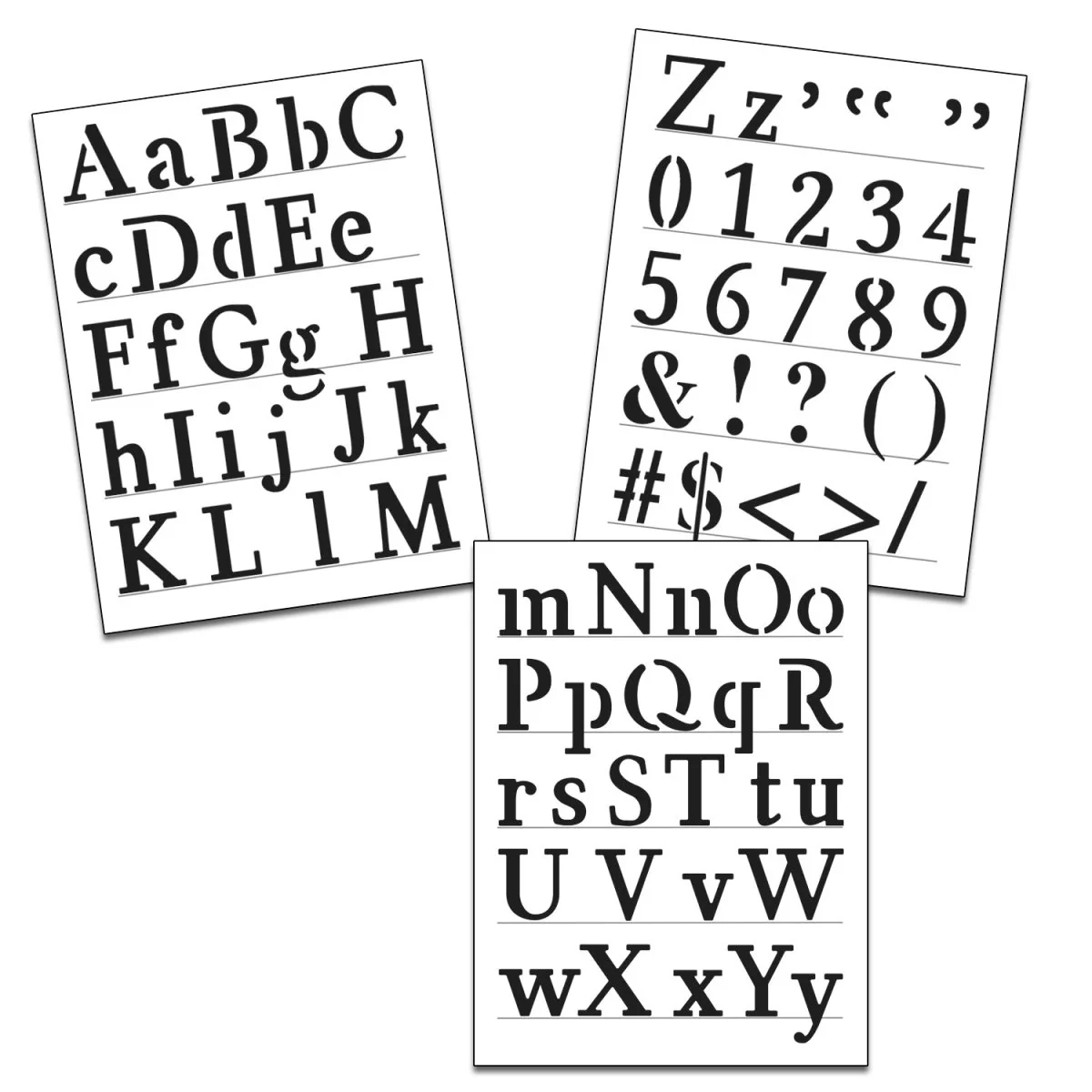 Crafters Workshop Stencil - Traditional Alphabet 8.5X11" - 3-pack