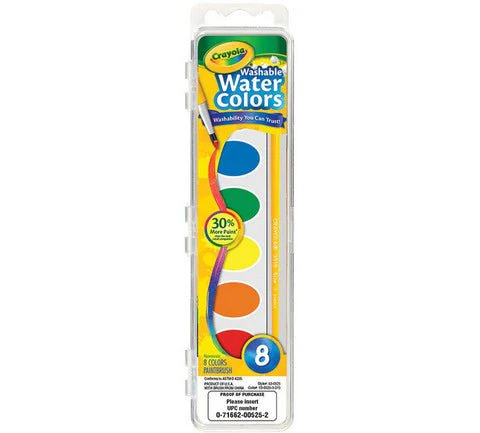 Crayola Washable Watercolor - 8 Pan Set w/ Brush