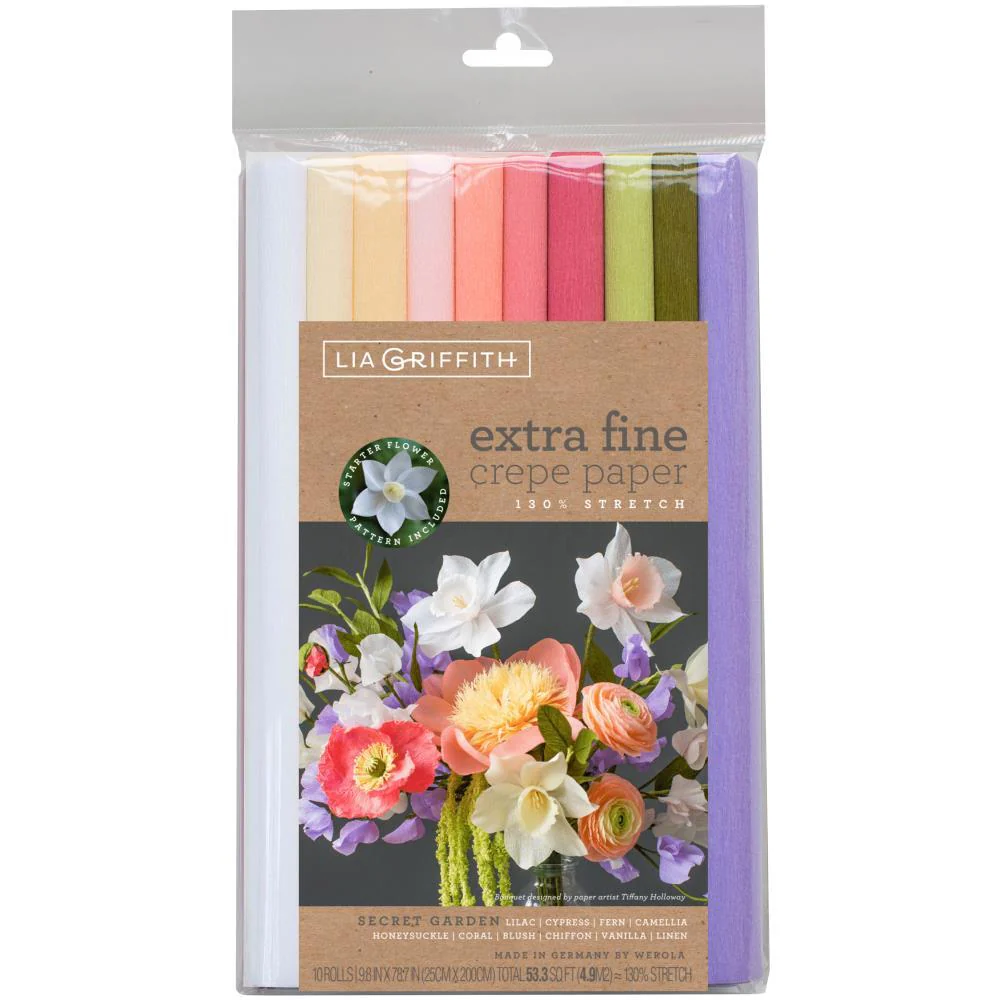 Lia Griffith Extra Fine Crepe Paper - 10 Pack - Secret Garden