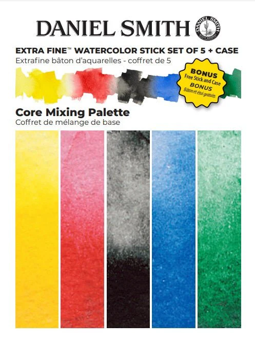 DANIEL SMITH Extra Fine Watercolor Stick Set of 5 Core Mixing Set