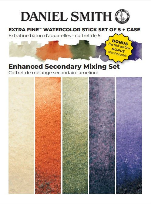 DANIEL SMITH Extra Fine Watercolor Stick Set of 5 Enhanced Secondary Mixing Set
