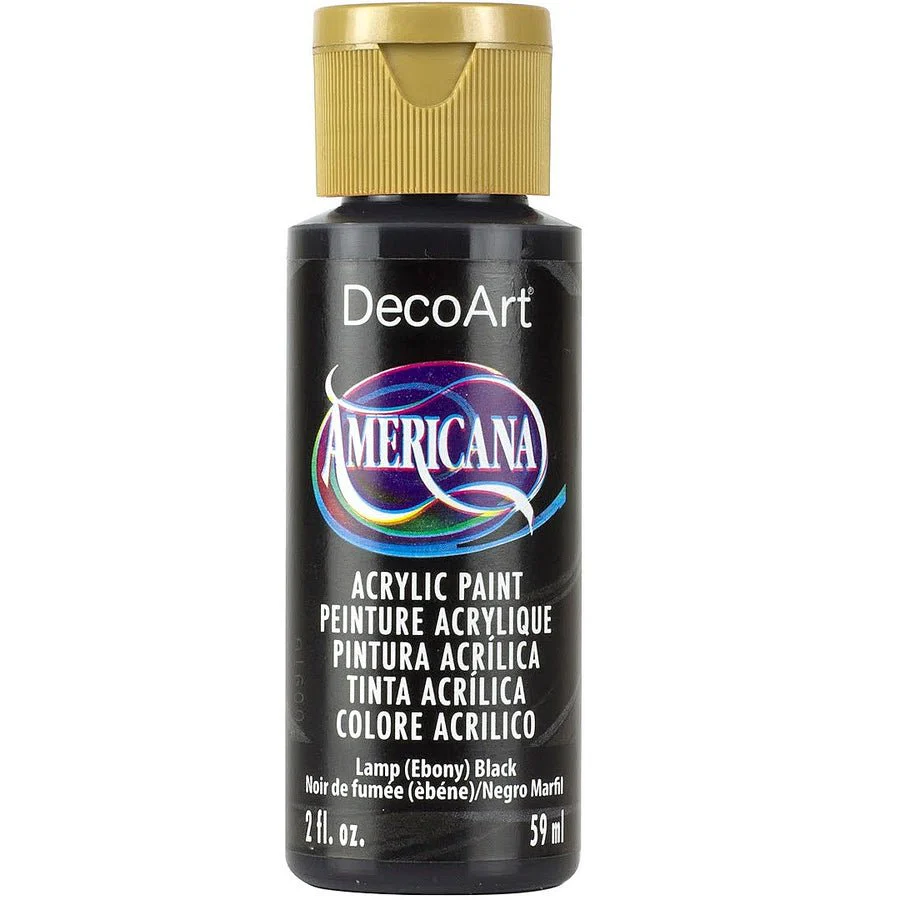 DecoArt Americana Acrylic 2 fl oz - Lamp (Ebony) Black