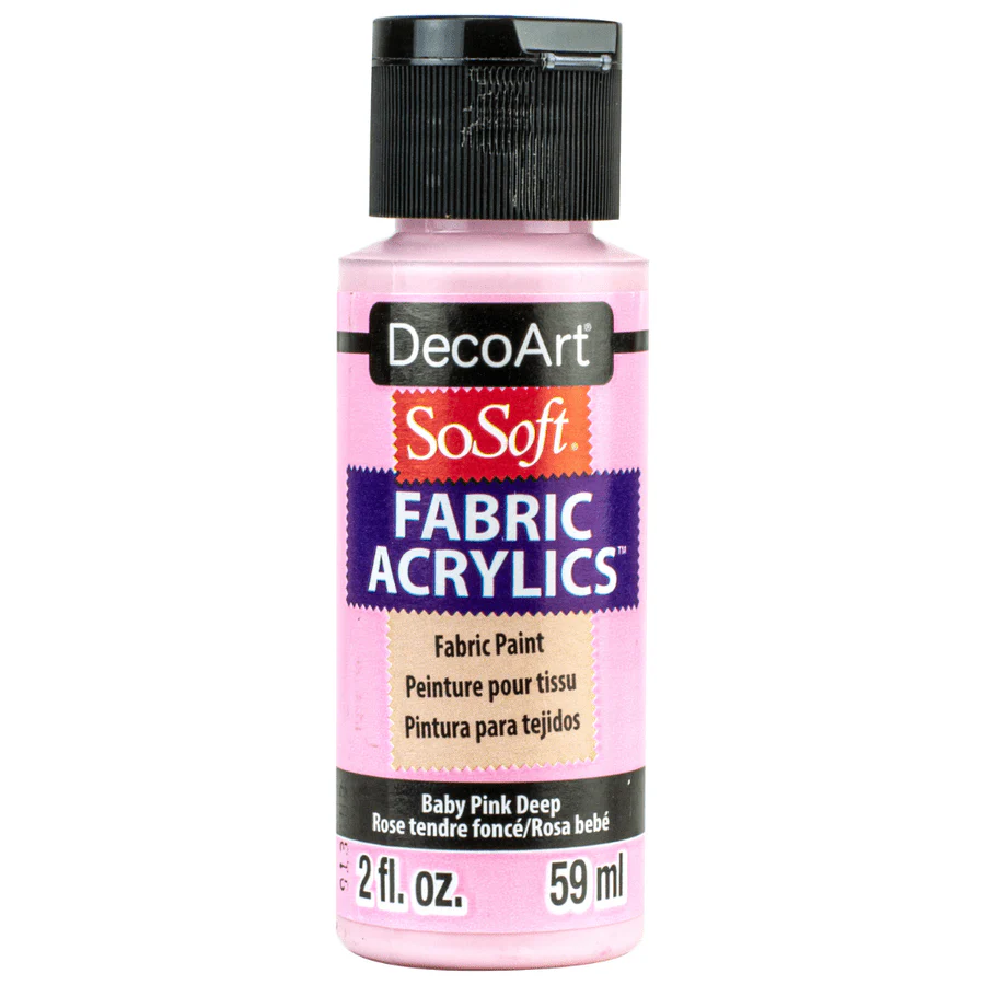 DecoArt SoSoft Fabric Acrylics 2 oz - Baby Pink Deep