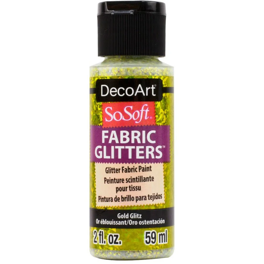 DecoArt SoSoft Glitter Fabric Acrylics 2 oz - Gold Glitz