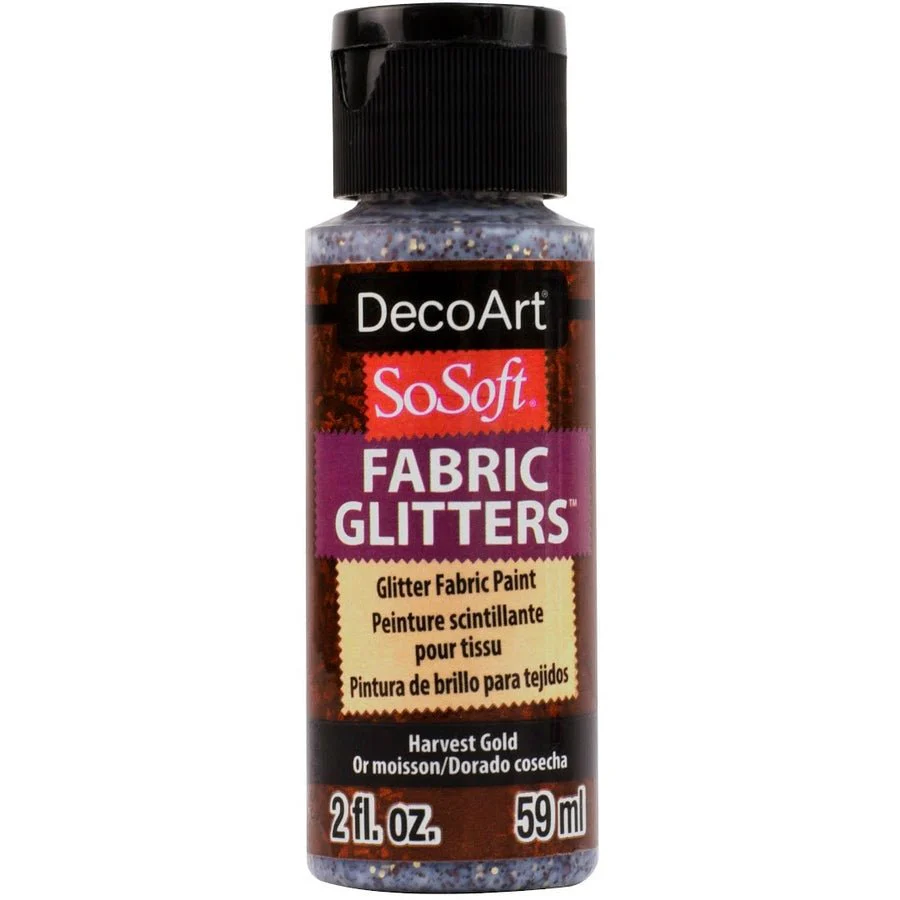 DecoArt SoSoft Glitter Fabric Acrylics 2 oz - Harvest Gold