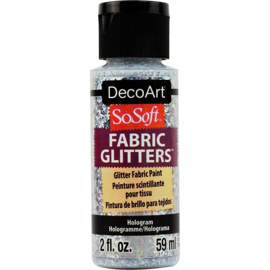DecoArt SoSoft Glitter Fabric Acrylics 2 oz - Hologram