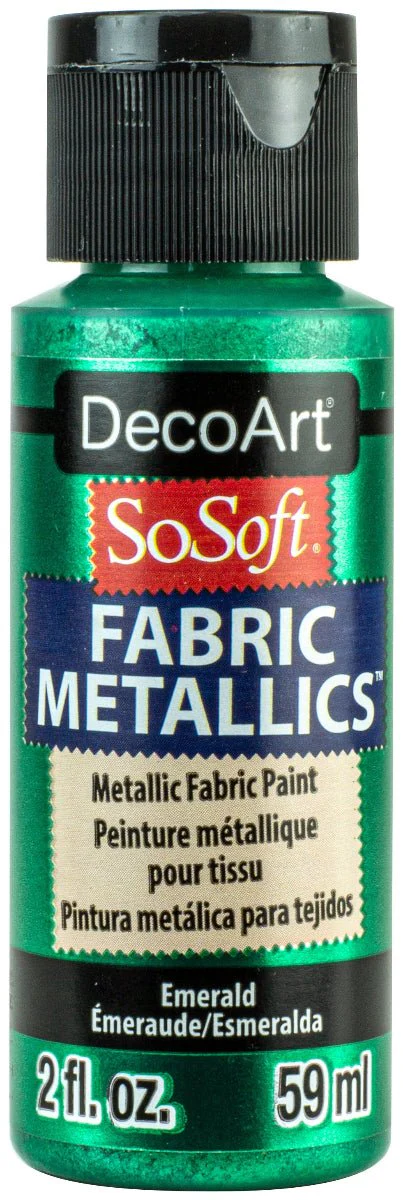 DecoArt SoSoft Metallic Fabric Acrylics 2 oz - Emerald