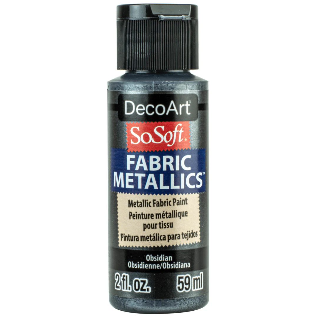 DecoArt SoSoft Metallic Fabric Acrylics 2 oz - Obsidian