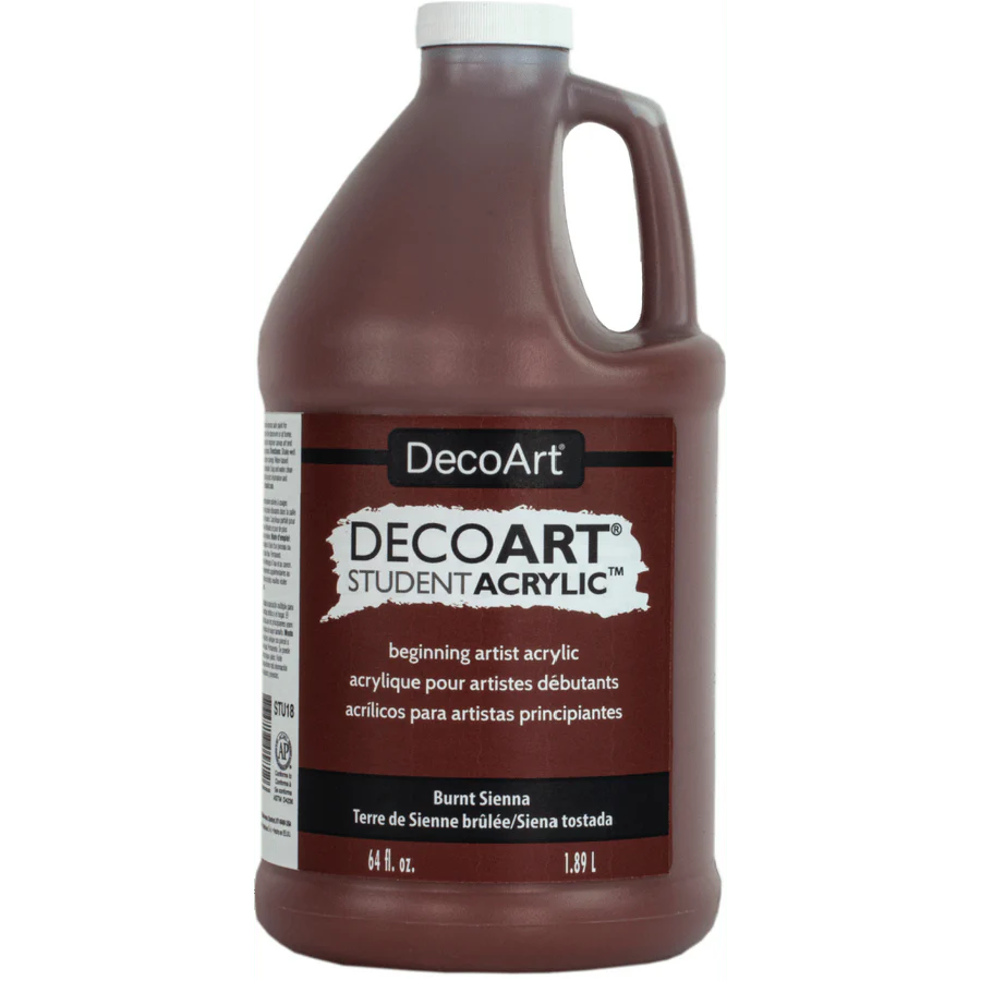 DecoArt Student Acrylics 64 oz (half gallon) - Burnt Sienna