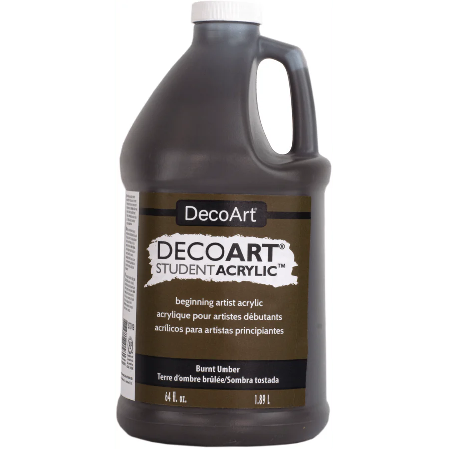 DecoArt Student Acrylics 64 oz (half gallon) - Burnt Umber