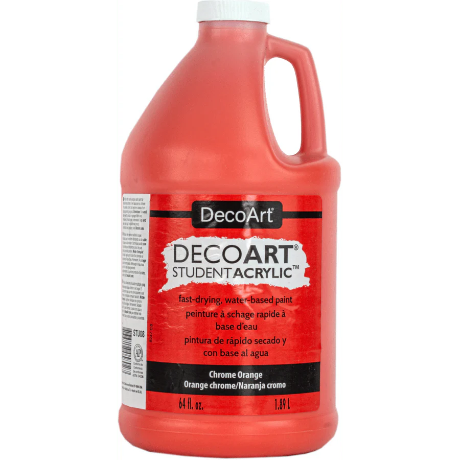DecoArt Student Acrylics 64 oz (half gallon) - Chrome Orange