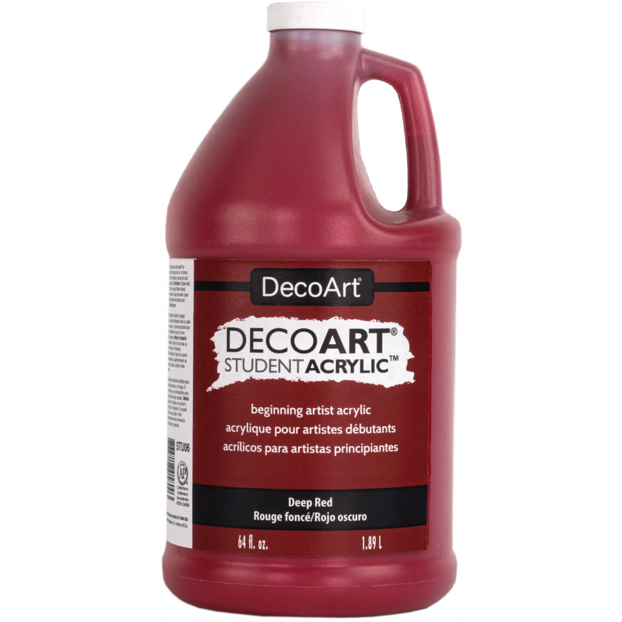DecoArt Student Acrylics 64 oz (half gallon) - Deep Red
