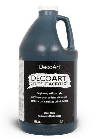 DecoArt Student Acrylics 64 oz (half gallon) - Mars Black