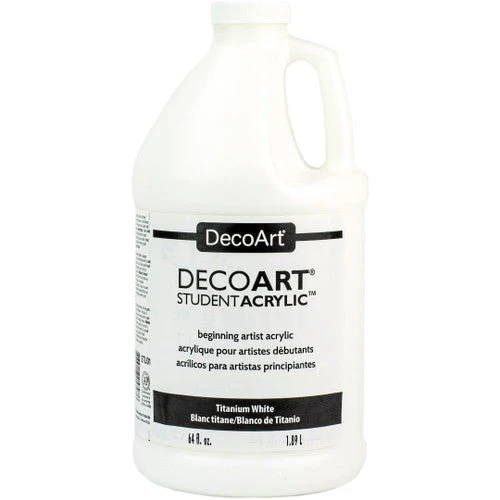 DecoArt Student Acrylics 64 oz (half gallon) - Titanium White