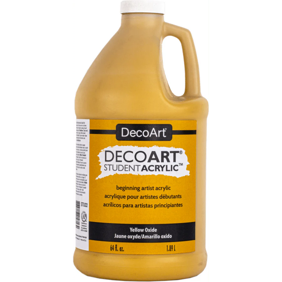 DecoArt Student Acrylics 64 oz (half gallon) - Yellow Oxide