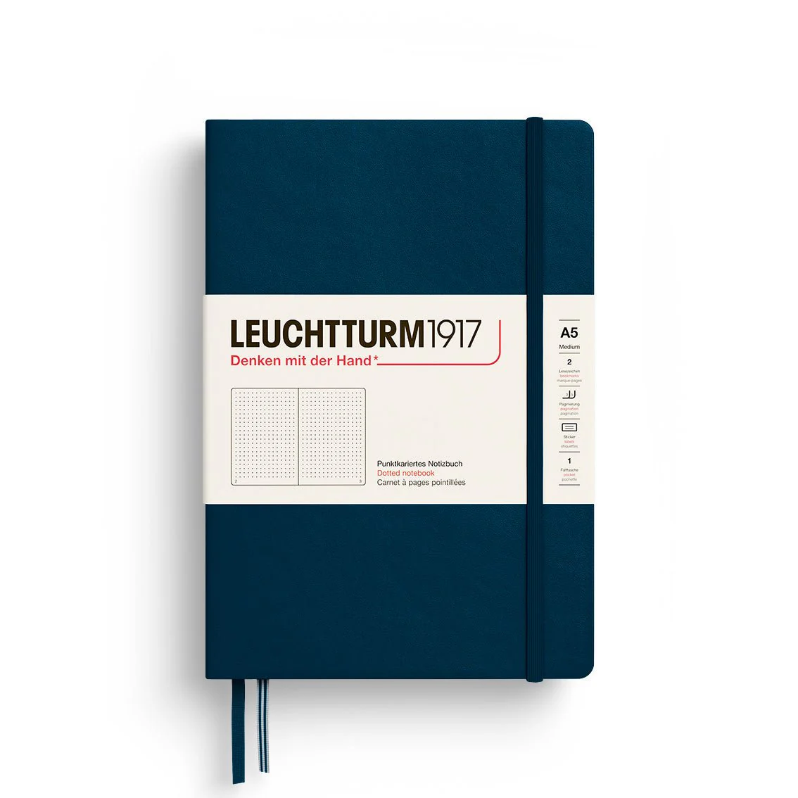 Leuchtturm1917 Hardcover Notebook - Deep Sea - Medium 5.75 x 8.25 inch (A5) - 251 pages - dotted