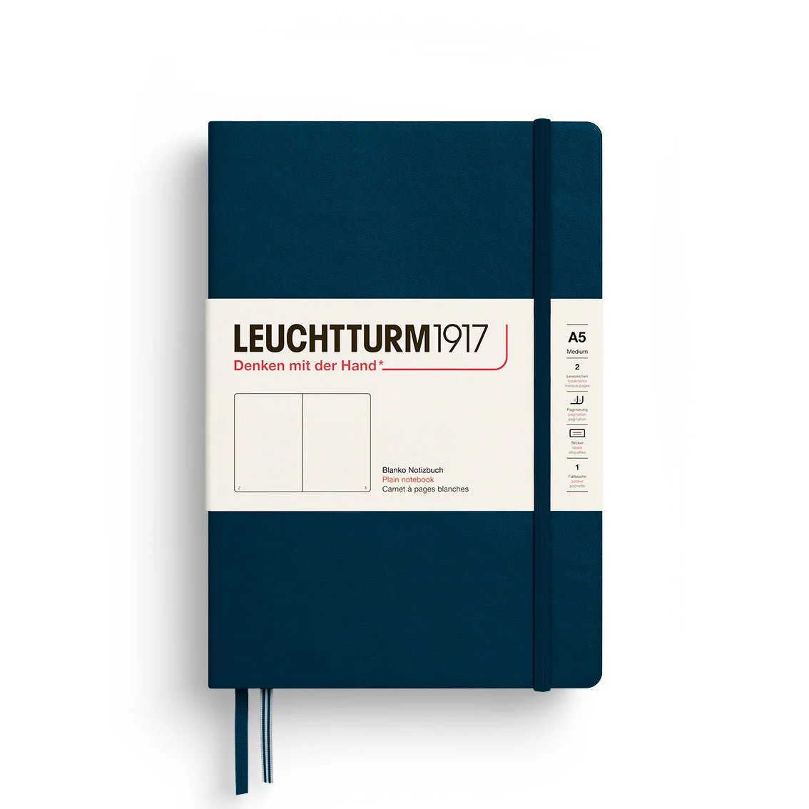 Leuchtturm1917 Hardcover Notebook - Deep Sea - Medium 5.75 x 8.25 inch (A5) - 251 pages - plain