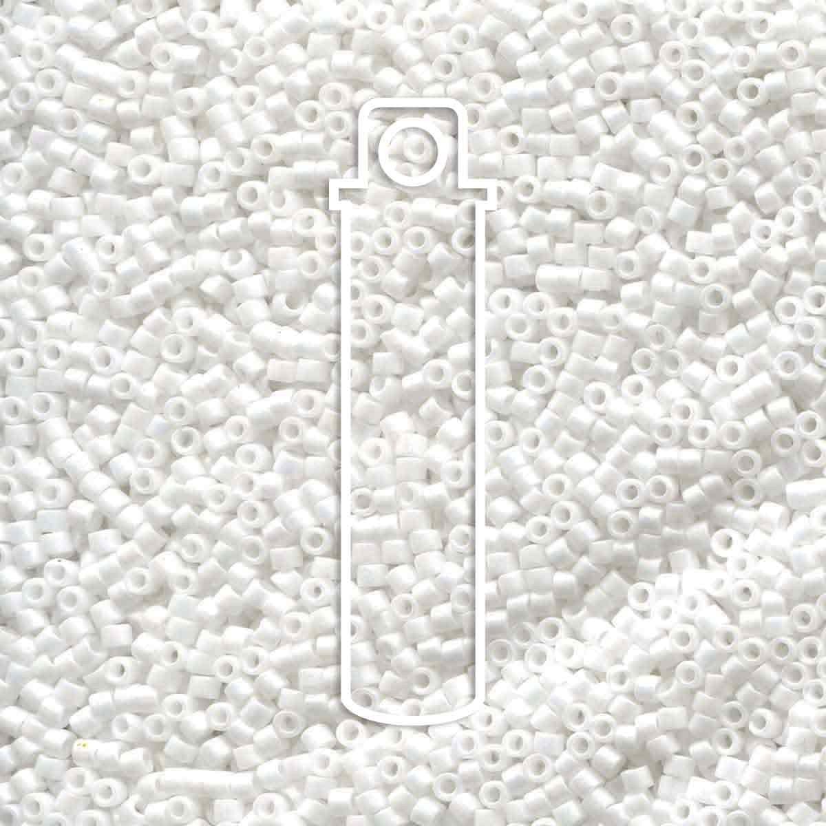Miyuki Delica DB 11/0 (1.6mm) Seed Beads - Matte White - approx. 6.6 grams