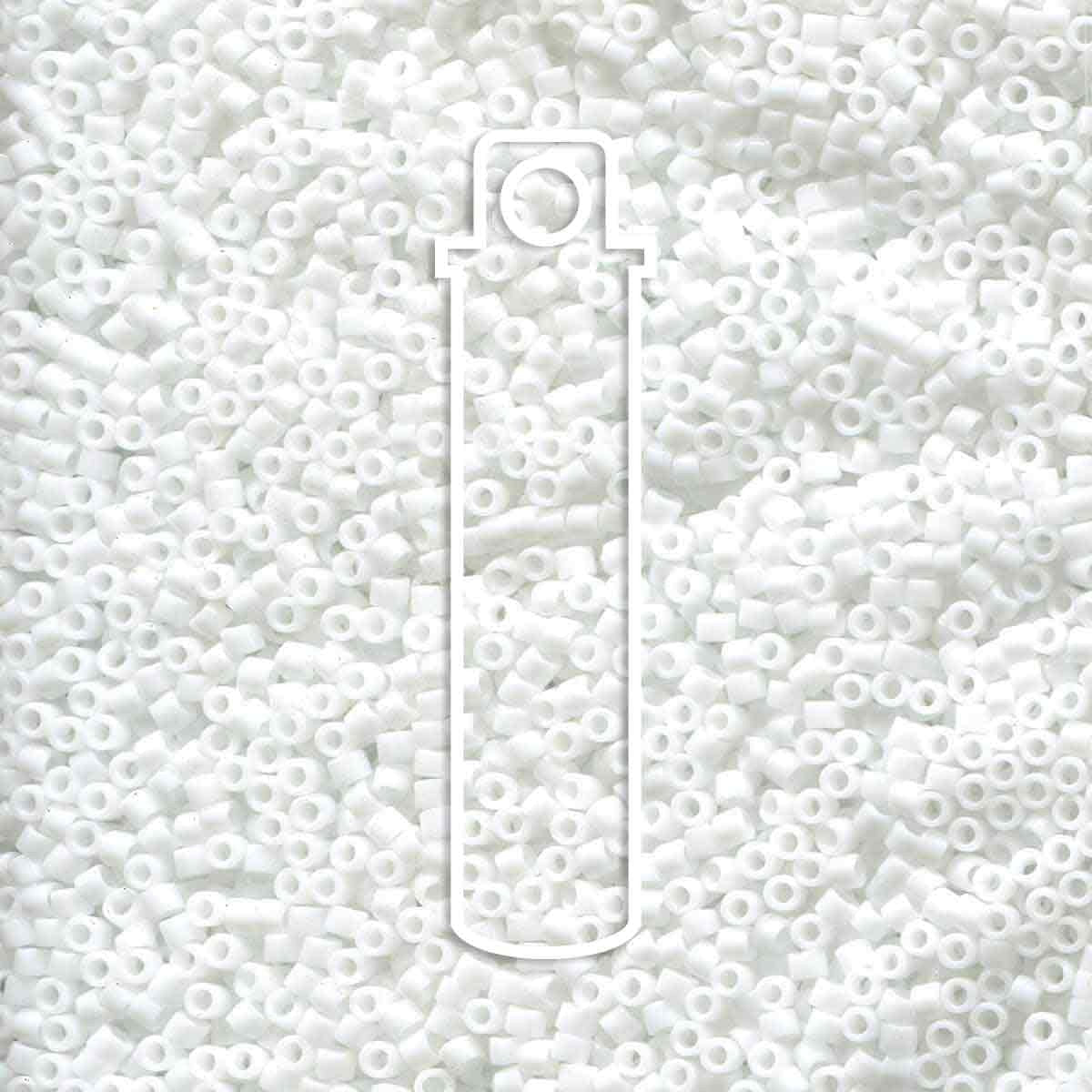 Miyuki Delica DB 11/0 (1.6mm) Seed Beads - Opaque Chalk White - approx. 6.6 grams