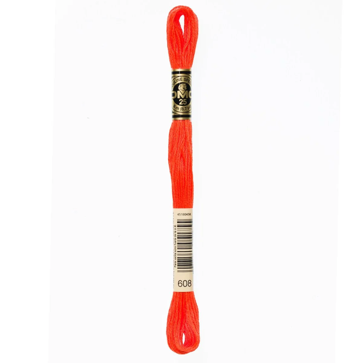 DMC 6-Strand Cotton Embroidery Floss 8.7yd - 608 Bright Orange