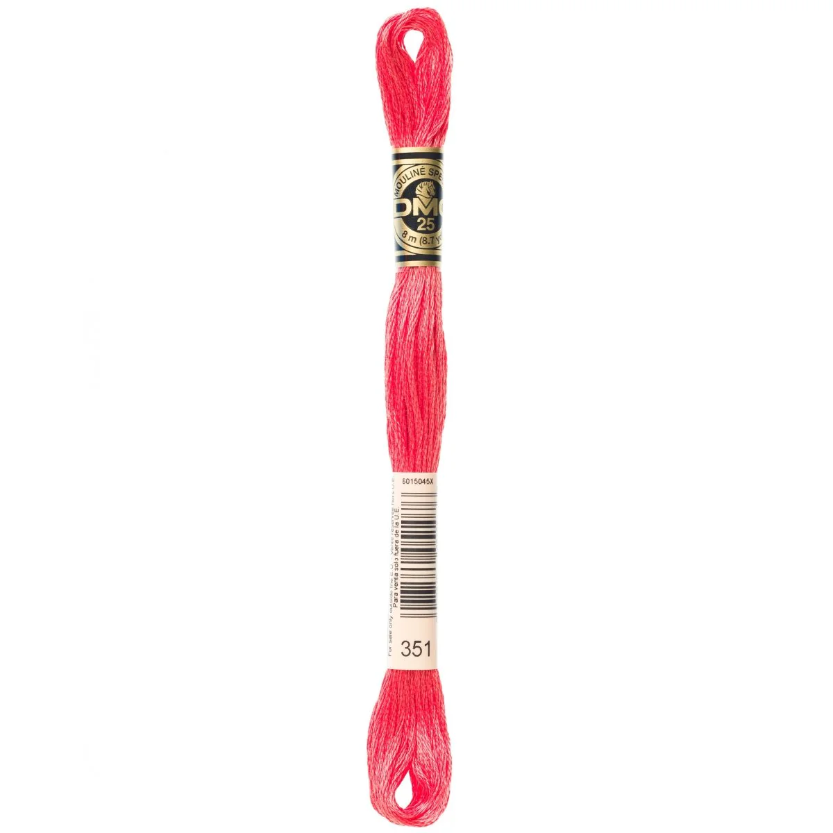 DMC 6-Strand Cotton Embroidery Floss 8.7yd - 351 Coral