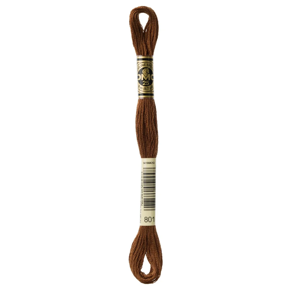 DMC 6-Strand Cotton Embroidery Floss 8.7yd - 801 Dark Coffee Brown