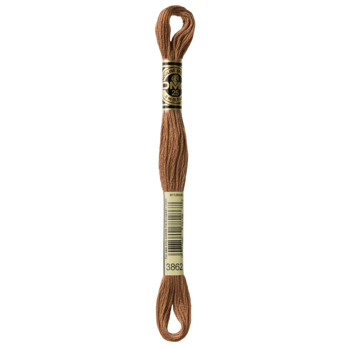 DMC 6-Strand Cotton Embroidery Floss 8.7yd - 3862 Dark Mocha Beige