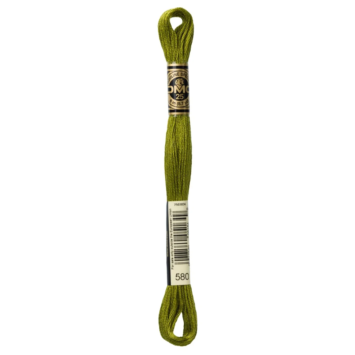 DMC 6-Strand Cotton Embroidery Floss 8.7yd - 580 Dark Moss Green