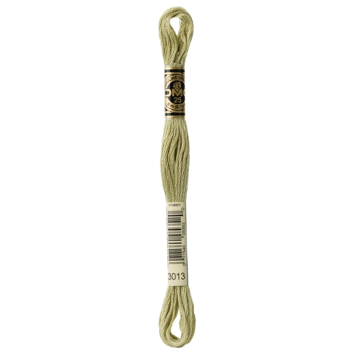 DMC 6-Strand Cotton Embroidery Floss 8.7yd - 3013 Light Khaki Green