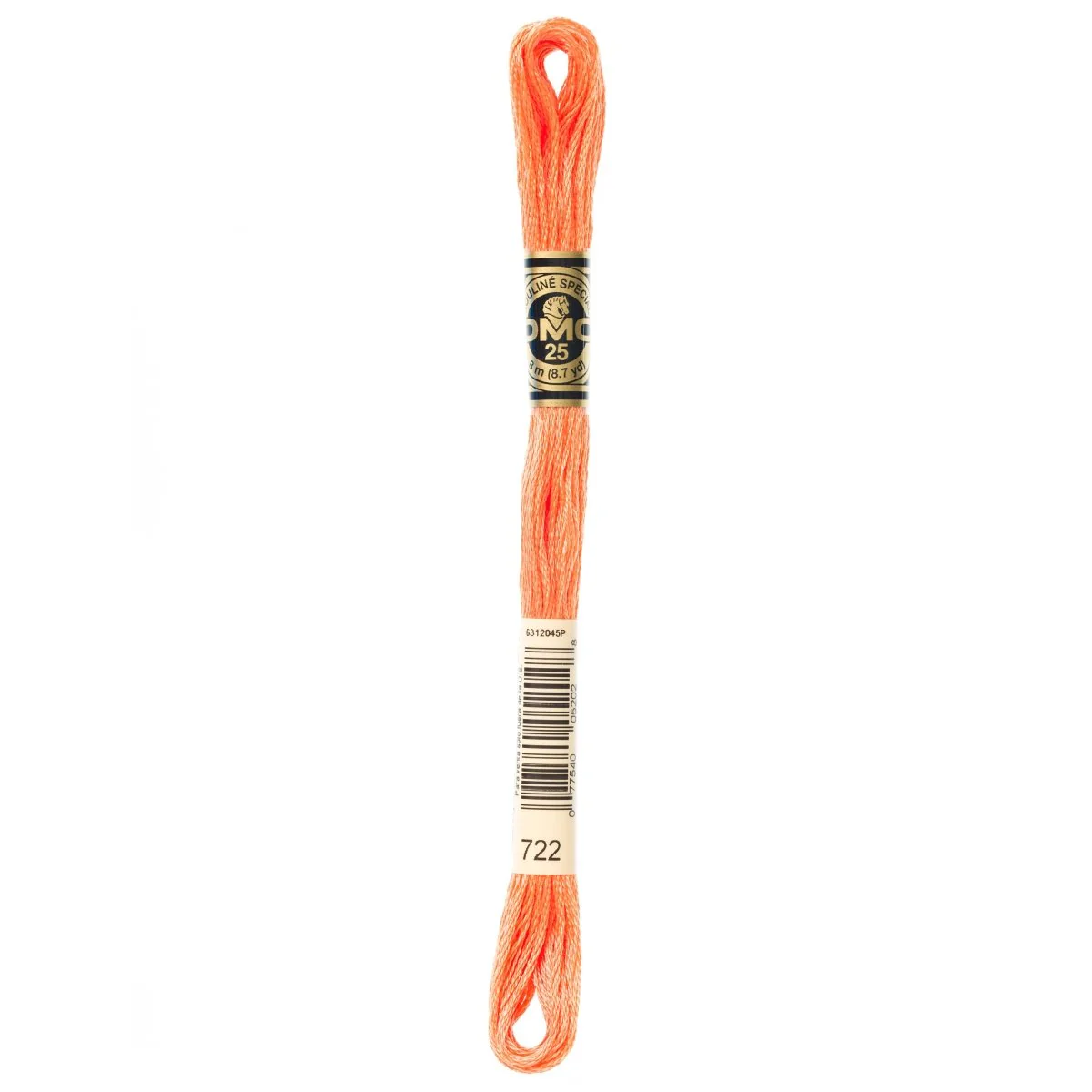 DMC 6-Strand Cotton Embroidery Floss 8.7yd - 722 Light Orange Spice