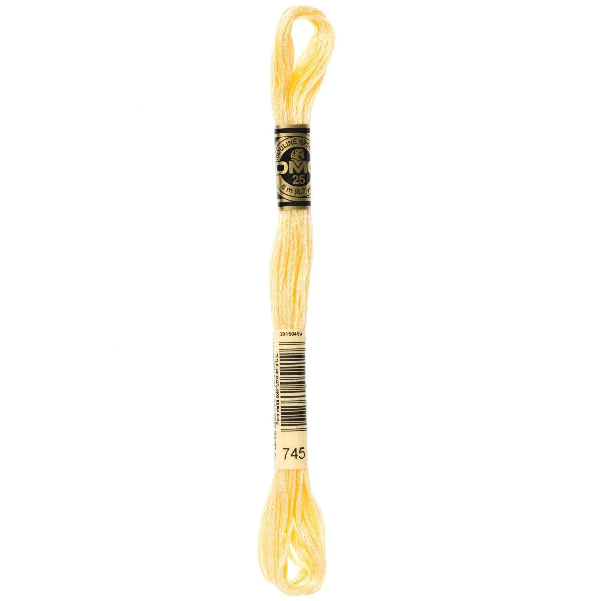DMC 6-Strand Cotton Embroidery Floss 8.7yd - 745 Light Pale Yellow