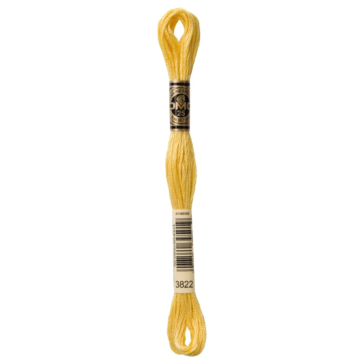DMC 6-Strand Cotton Embroidery Floss 8.7yd - 3822 Light Straw